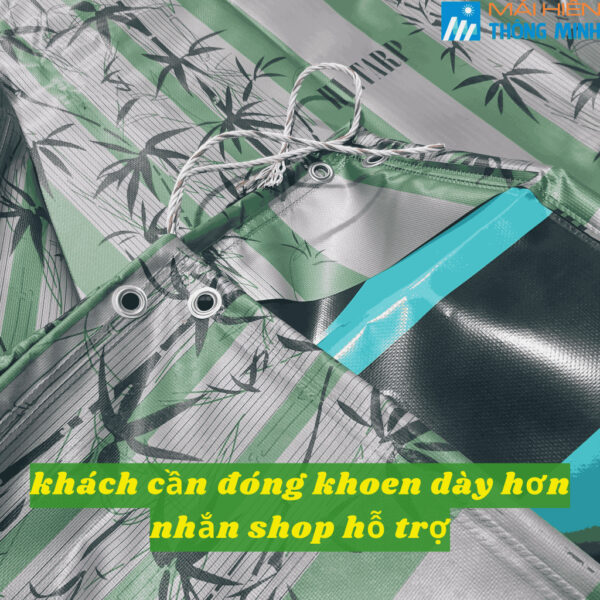 Bạt PVC Sọc Họa Tiết Cây Trúc/ Tre Loại Dày 0,4 mm May Theo Yêu Cầu