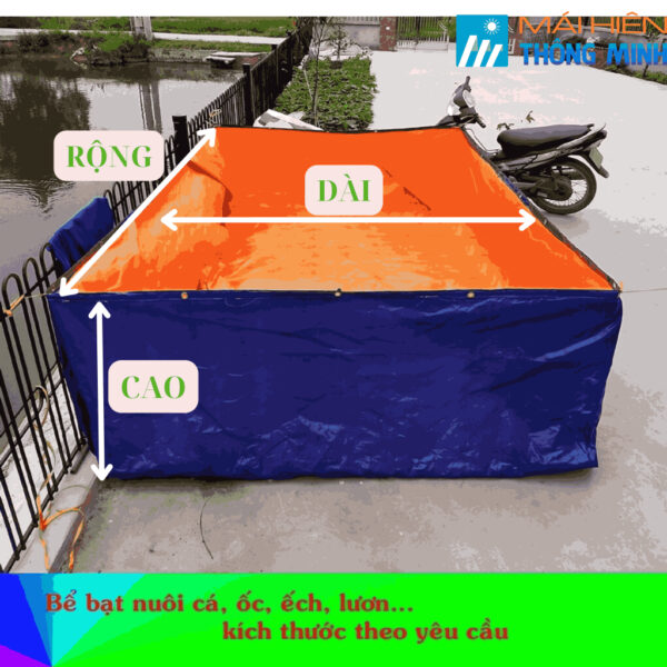 Bể Bạt/ Bồn Bạt Nuôi Cá, Ốc, Lươn, Ếch... Màu Xanh Cam Nhiều Size